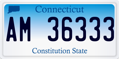 CT license plate AM36333