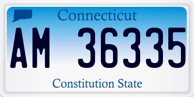 CT license plate AM36335