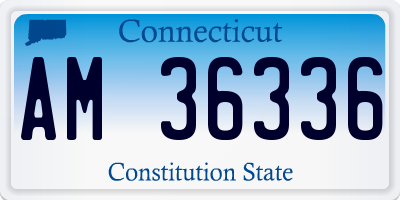 CT license plate AM36336