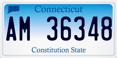 CT license plate AM36348
