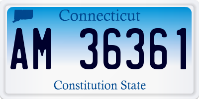 CT license plate AM36361