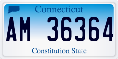 CT license plate AM36364