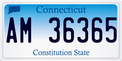 CT license plate AM36365