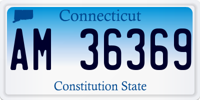 CT license plate AM36369