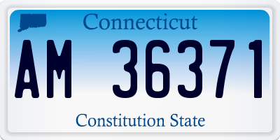 CT license plate AM36371
