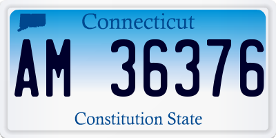 CT license plate AM36376