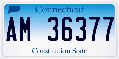 CT license plate AM36377