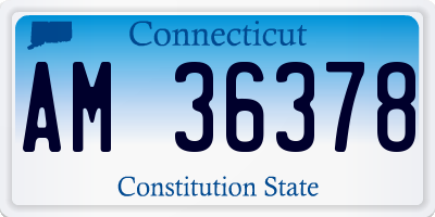 CT license plate AM36378