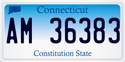 CT license plate AM36383