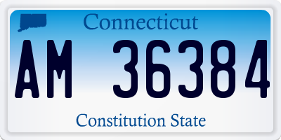 CT license plate AM36384
