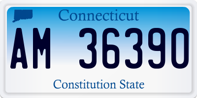 CT license plate AM36390