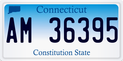 CT license plate AM36395