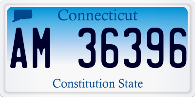 CT license plate AM36396