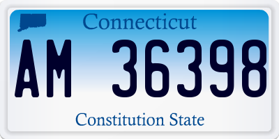 CT license plate AM36398