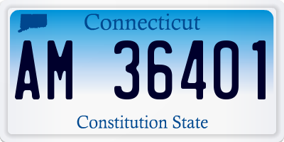 CT license plate AM36401