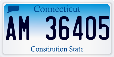 CT license plate AM36405