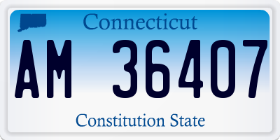 CT license plate AM36407