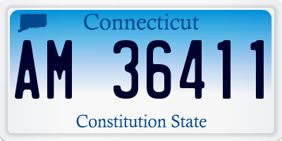 CT license plate AM36411