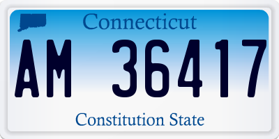 CT license plate AM36417