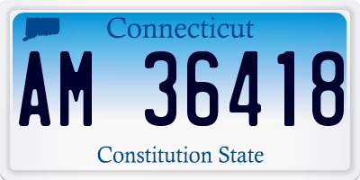 CT license plate AM36418