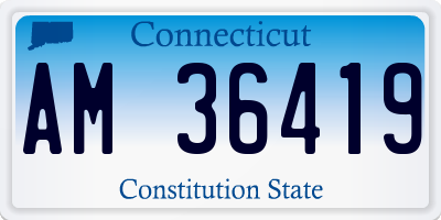 CT license plate AM36419