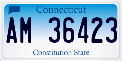 CT license plate AM36423