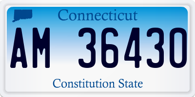 CT license plate AM36430