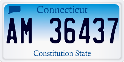 CT license plate AM36437