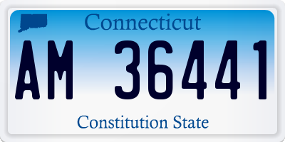 CT license plate AM36441