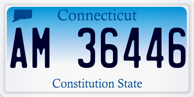 CT license plate AM36446