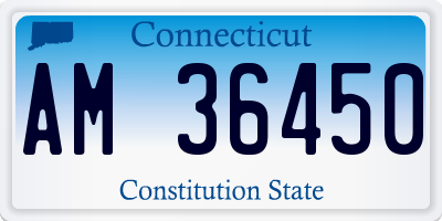 CT license plate AM36450