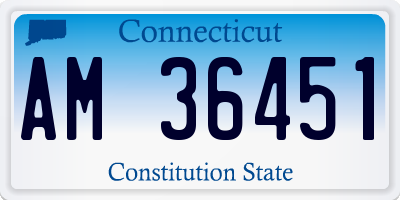 CT license plate AM36451