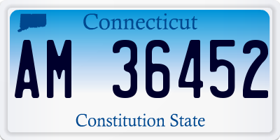 CT license plate AM36452