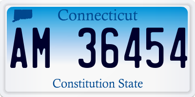 CT license plate AM36454