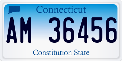 CT license plate AM36456
