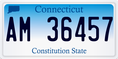 CT license plate AM36457
