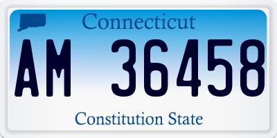 CT license plate AM36458