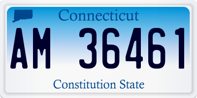 CT license plate AM36461