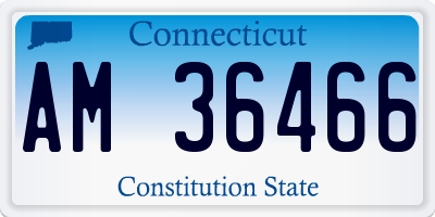 CT license plate AM36466