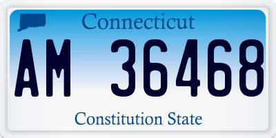 CT license plate AM36468