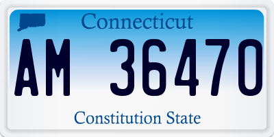 CT license plate AM36470