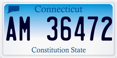 CT license plate AM36472