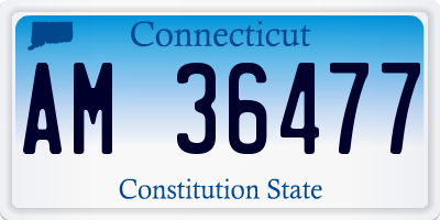 CT license plate AM36477
