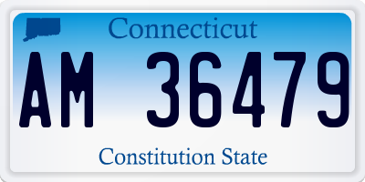 CT license plate AM36479