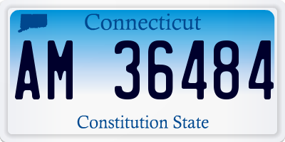 CT license plate AM36484