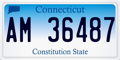 CT license plate AM36487