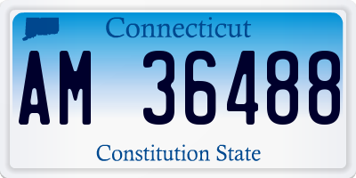 CT license plate AM36488