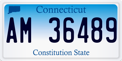 CT license plate AM36489