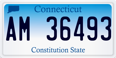 CT license plate AM36493