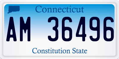 CT license plate AM36496